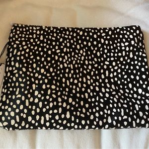 Sole Society dolce black and white animal print clutch pouch calf hair NWT $69